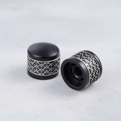 Antique Silver & Gold Potentiometer Control Knobs with Window Detailing Dia. 6mm for Guitar & Bass | Guyker