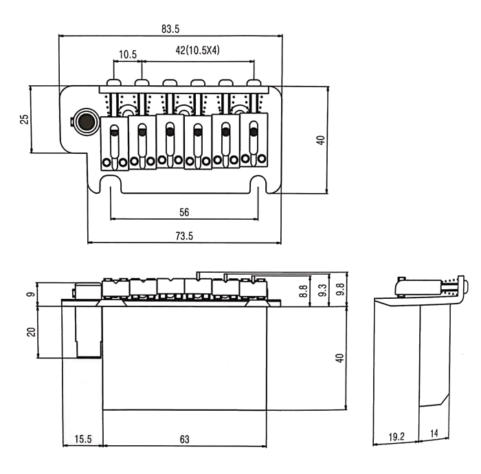 BS184 The Double Swing Tremolo Electric Guitar String Spacing 10.5mm S