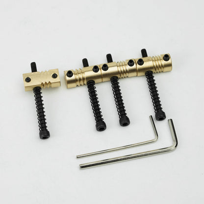 BS403-brass 4 PCs Highgrade String Pitch 19mm Brass Compensated Saddles Set with Wrench(black or chrome springs & screws)
