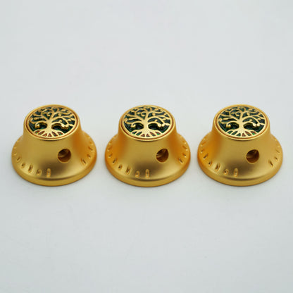 Bell‑Shaped Aluminum Control Knobs with Tree of Life Top Dia. 6.3mm for Electric Guitar & Bass | Guyker
