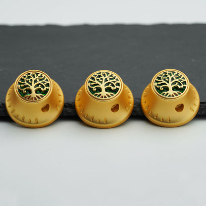 Bell‑Shaped Aluminum Control Knobs with Tree of Life Top Dia. 6.3mm for Electric Guitar & Bass | Guyker