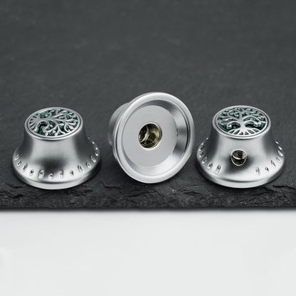 Bell‑Shaped Aluminum Control Knobs with Tree of Life Top Dia. 6.3mm for Electric Guitar & Bass | Guyker