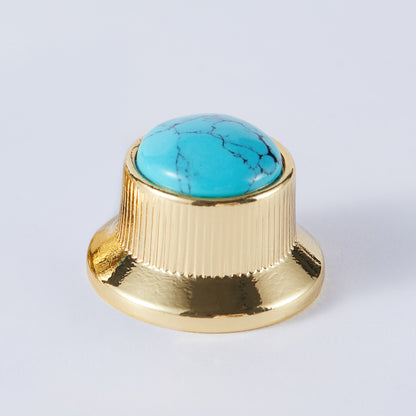 Blue Turquoise Surface Metal Control Knobs Dia. 6mm for Electric Guitar & Bass | Guyker