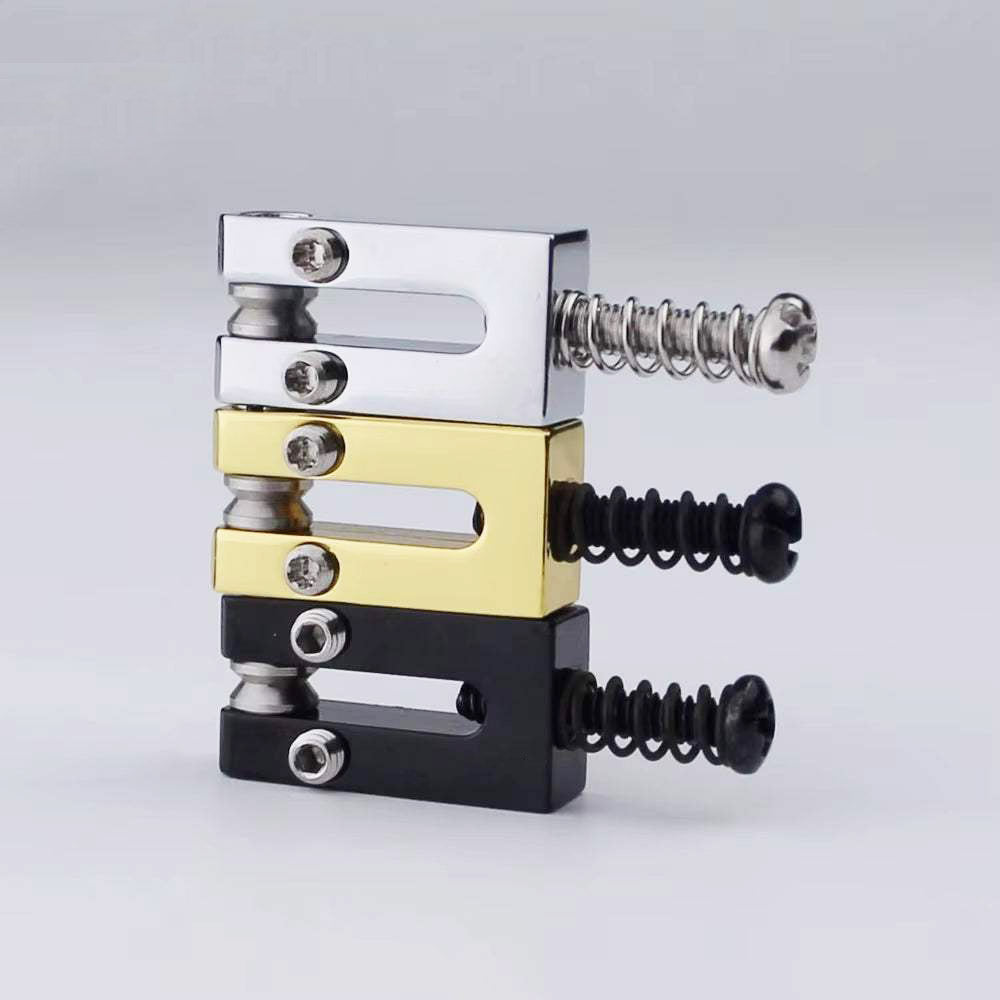 Brass Bridge Roller Saddles For FD Strat & Tele Electric Guitar With Black Screws | Guyker