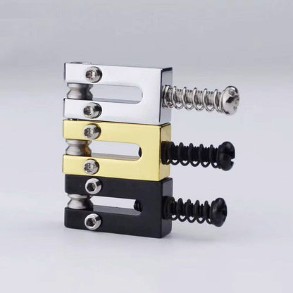 Brass Bridge Roller Saddles For FD Strat & Tele Electric Guitar With Black Screws | Guyker