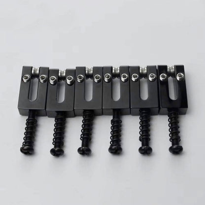 Brass Bridge Roller Saddles For FD Strat & Tele Electric Guitar With Black Screws | Guyker