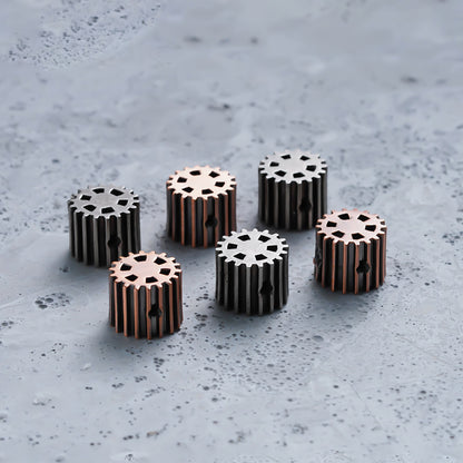 Brass Gear Control Knobs Dia. 6mm – Dual Color Options for Guitar & Bass | Guyker