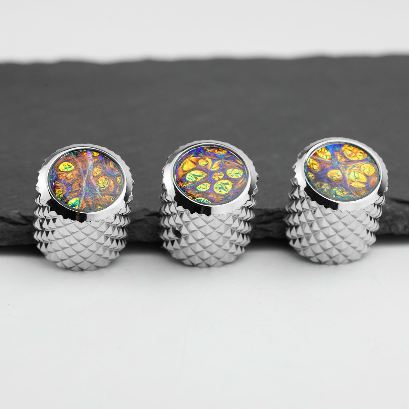 Guyker CKB029D Aluminum Alloy Guitar/Bass Control Knob with Abalone Top