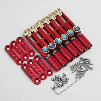 CNC Aluminum Alloy Headless Guitar Bridge with Brass Saddles Guyker