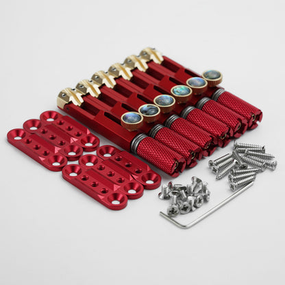CNC Aluminum Alloy Headless Guitar Bridge with Brass Saddles Guyker