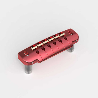 CNC Machined Aluminum Alloy TOM Guitar Bridge With Brass Saddles Guyker