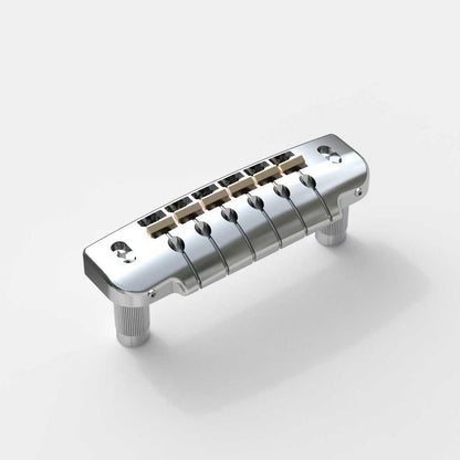 CNC Machined Aluminum Alloy TOM Guitar Bridge With Brass Saddles Guyker