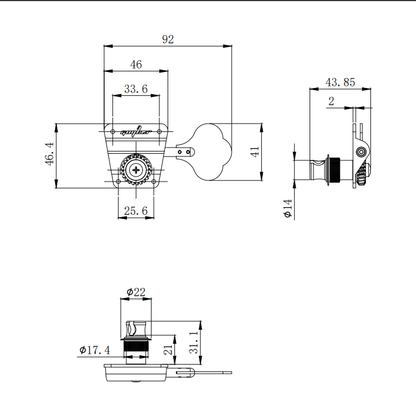 CNC Machined Bass Tuner Aluminum Alloy Housing Guyker