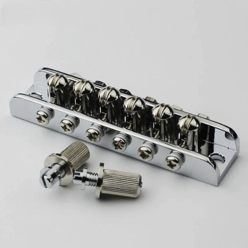 Bridge Rollar Guyker MTB606 Chrome 6-String Guitar Roller Bridge Mosrite Style