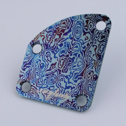 Curved Titanium Alloy Neck Plate Damascus Pattern  | Guyker