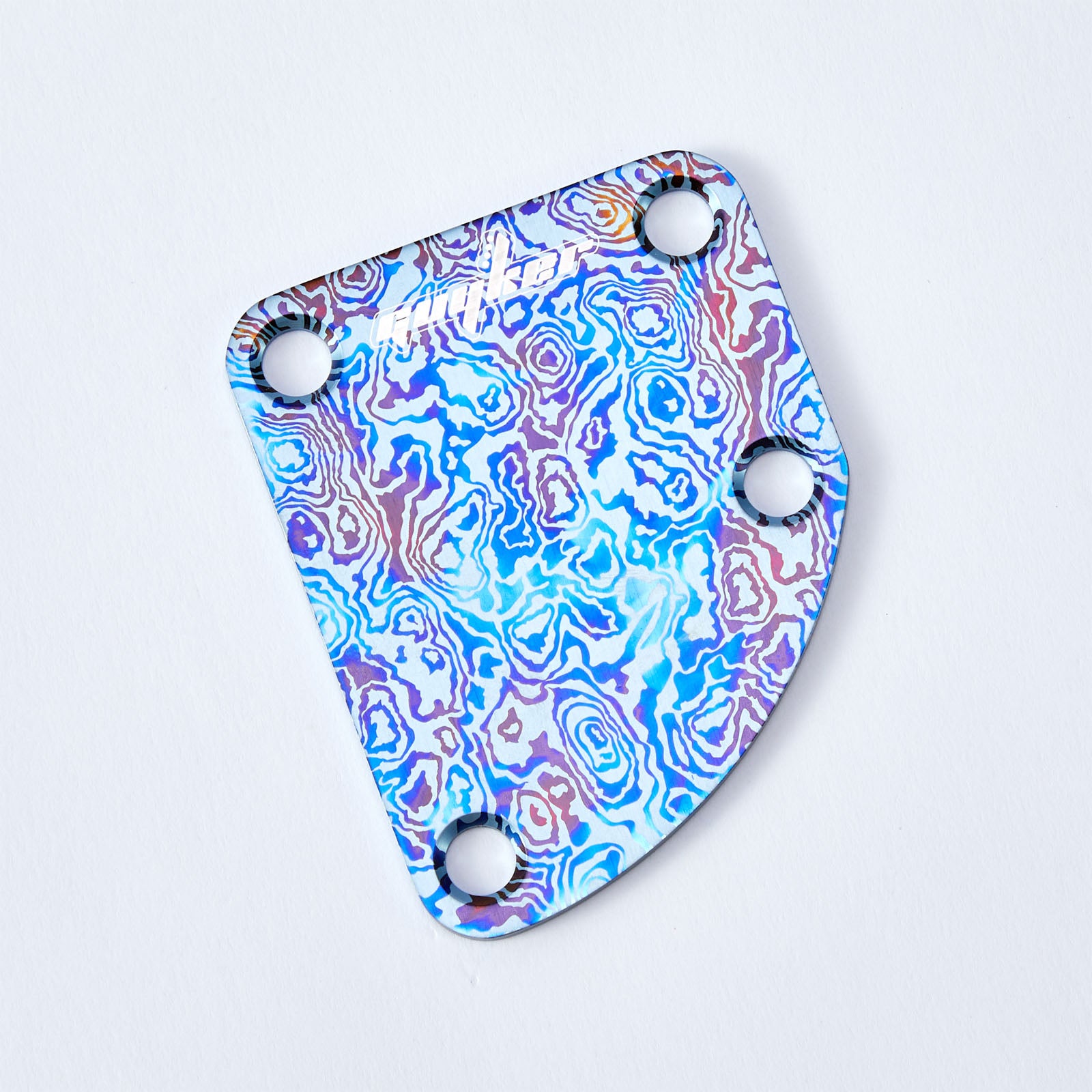 Curved Titanium Alloy Neck Plate Damascus Pattern  | Guyker