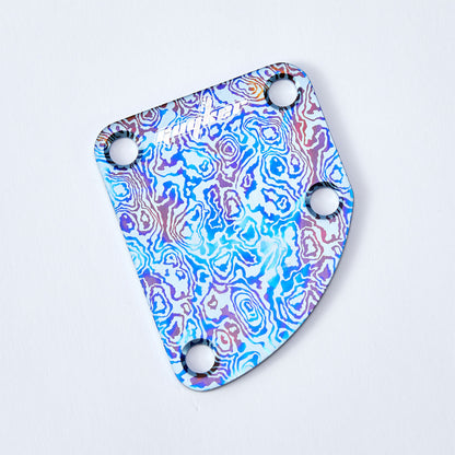 Curved Titanium Alloy Neck Plate Damascus Pattern  | Guyker