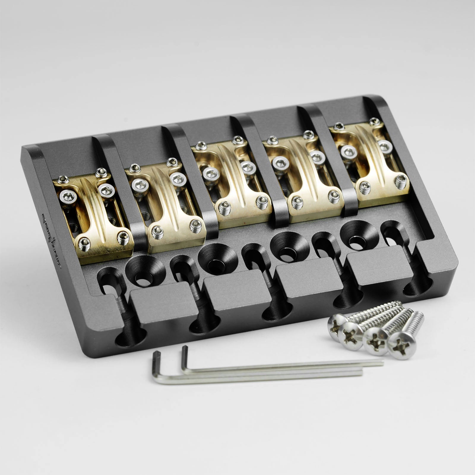 Guyker GBA-01 CNC Aluminum Alloy Bass Bridge with Brass Saddles – 5 String
