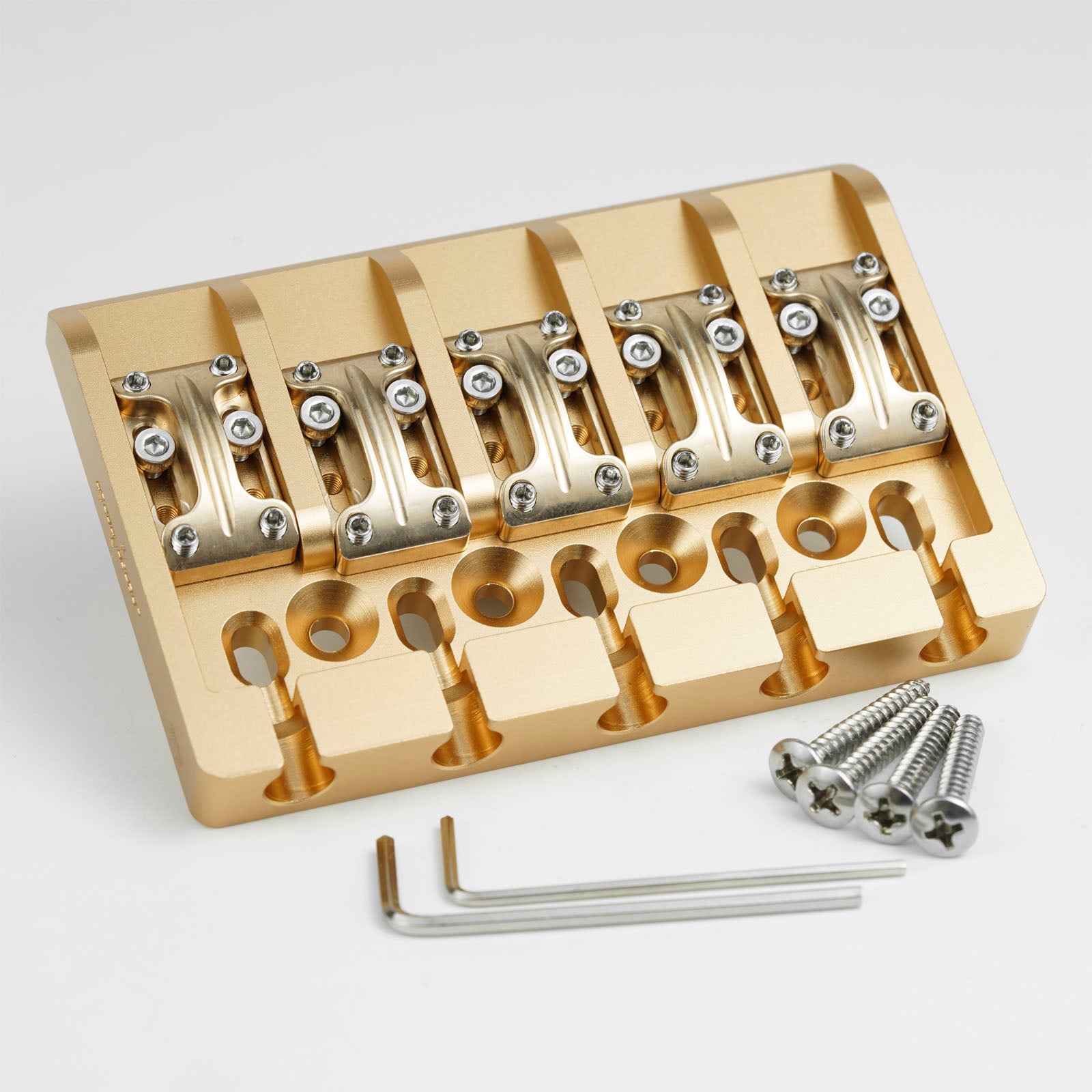 Guyker GBA-01 CNC Aluminum Alloy Bass Bridge with Brass Saddles – 5 String