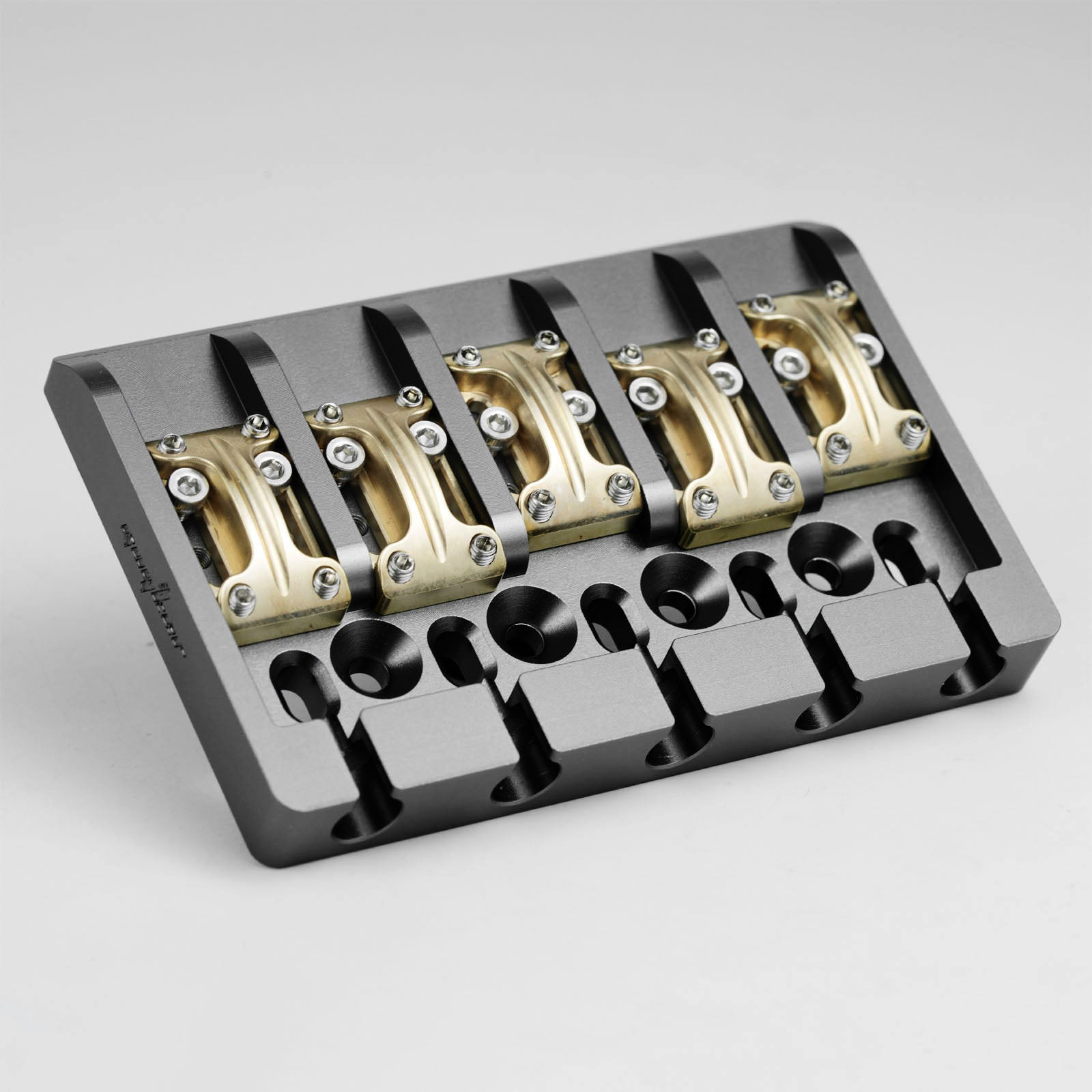 Guyker GBA-01 CNC Aluminum Alloy Bass Bridge with Brass Saddles – 5 String
