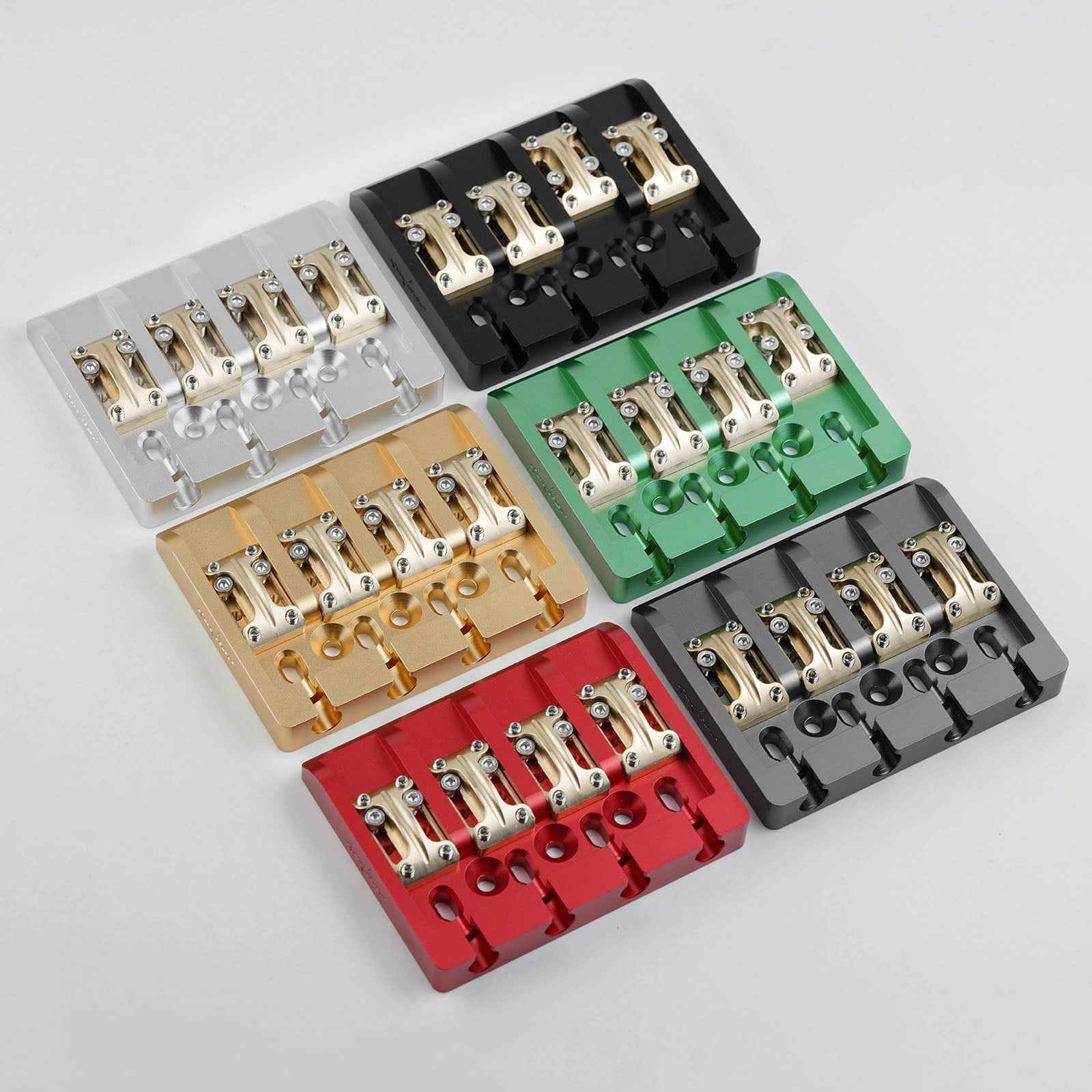 Guyker GBA-01 CNC Aluminum Alloy Bass Bridge with Brass Saddles – 4 String