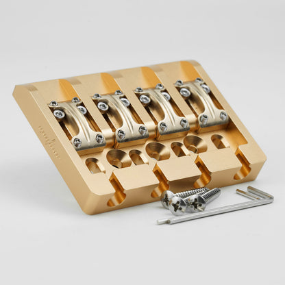 Guyker GBA-01 CNC Aluminum Alloy Bass Bridge with Brass Saddles – 4 String