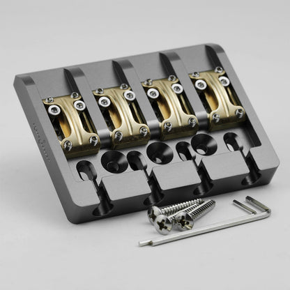 Guyker GBA-01 CNC Aluminum Alloy Bass Bridge with Brass Saddles – 4 String