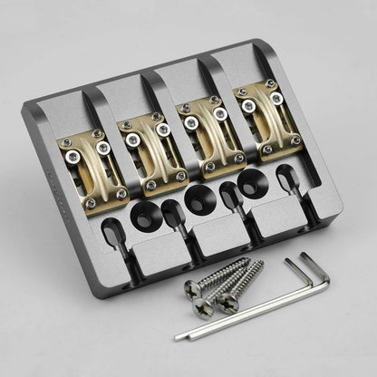 Guyker GBA-01 CNC Aluminum Alloy Bass Bridge with Brass Saddles – 4 String