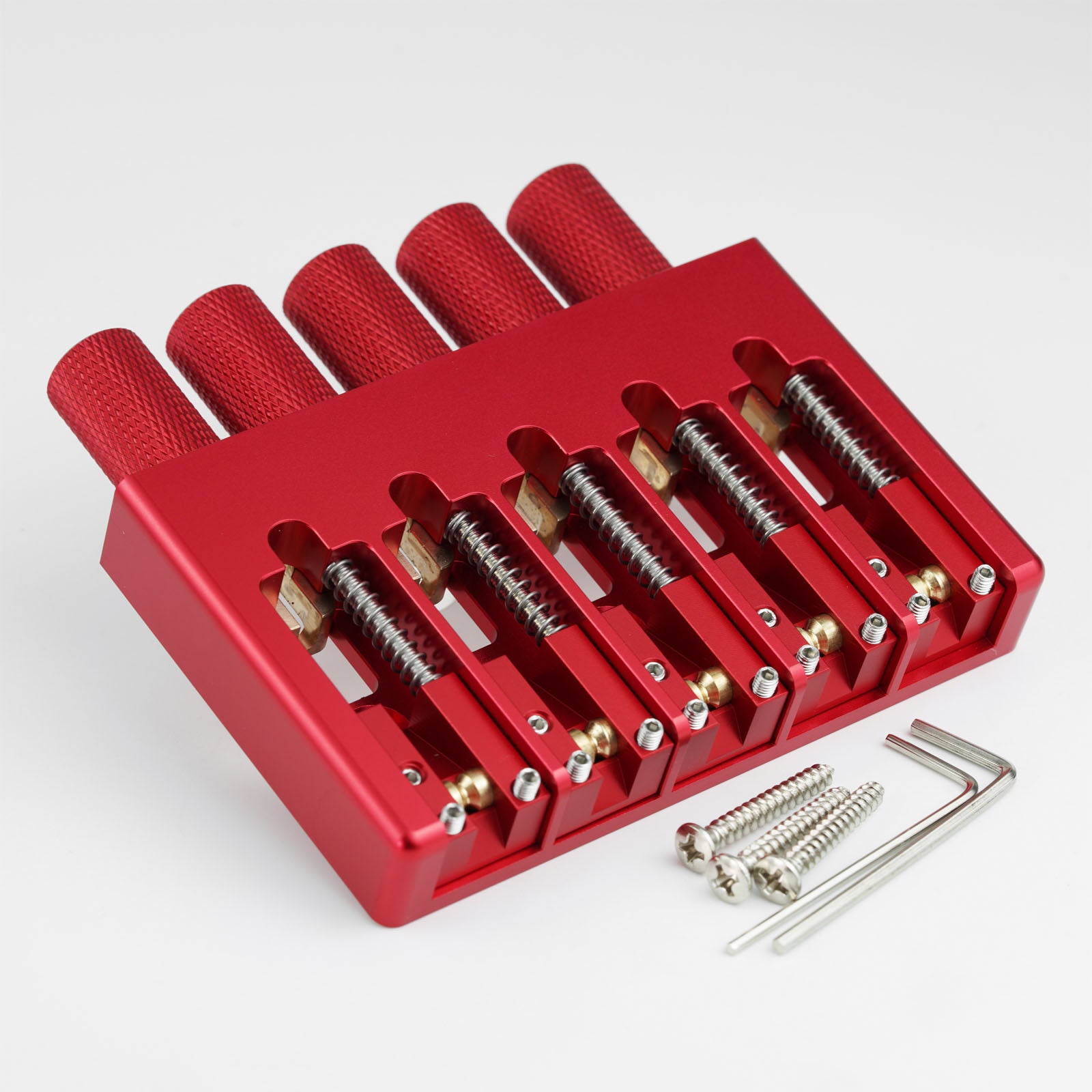 Guyker WBA-005 Lightweight CNC Aluminum Alloy Headless Bass Bridge with Brass Saddles