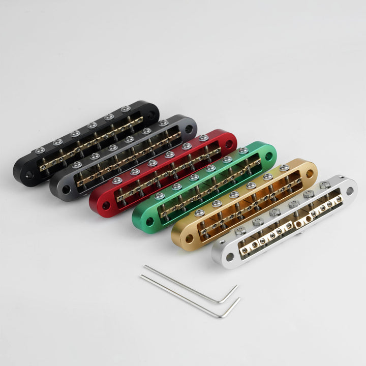 Guyker GMA-009A Adjustable Tune-O-Matic Style Guitar Bridge with Brass Saddles