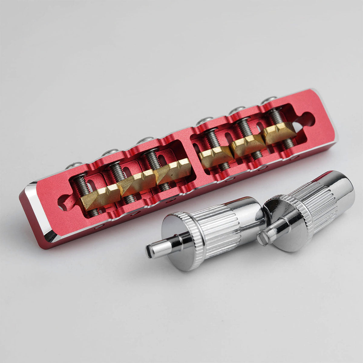 Guyker GMA-001 Lightweight CNC Machined Aluminum Guitar Bridge with Brass Saddles