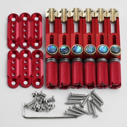 Guyker WT003 CNC Aluminum Alloy Headless Guitar Bridge with Brass Saddles