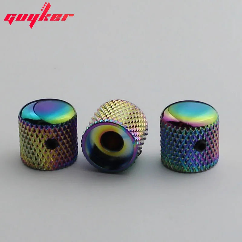 Bouton en Métal Chameleon Arc-en-Ciel Dôme NS005 pour Guitare Électrique et Basse