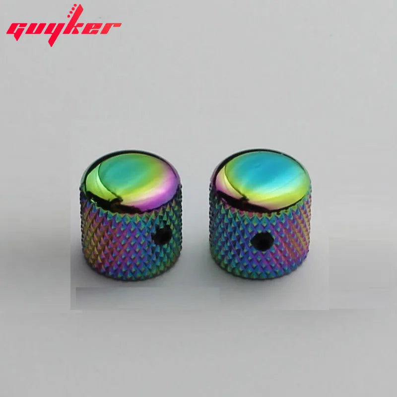 Bouton en Métal Chameleon Arc-en-Ciel Dôme NS005 pour Guitare Électrique et Basse
