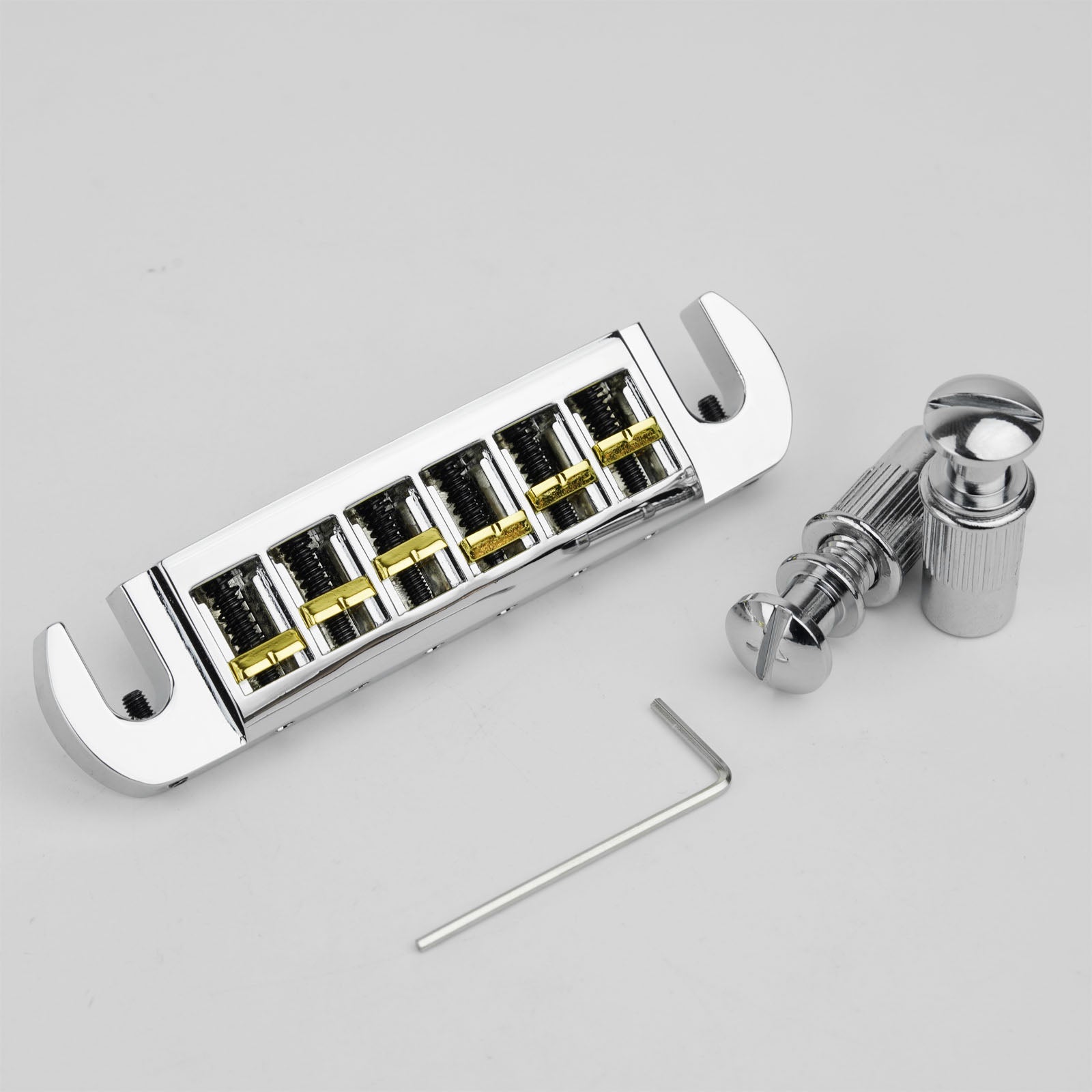 Dual-Tone Adjustable Wraparound Bridge Tailpiece for Les Paul & SG Guitars Guyker
