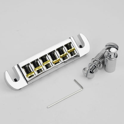 Dual-Tone Adjustable Wraparound Bridge Tailpiece for Les Paul & SG Guitars Guyker
