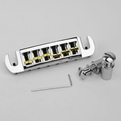 Dual-Tone Adjustable Wraparound Bridge Tailpiece for Les Paul & SG Guitars Guyker