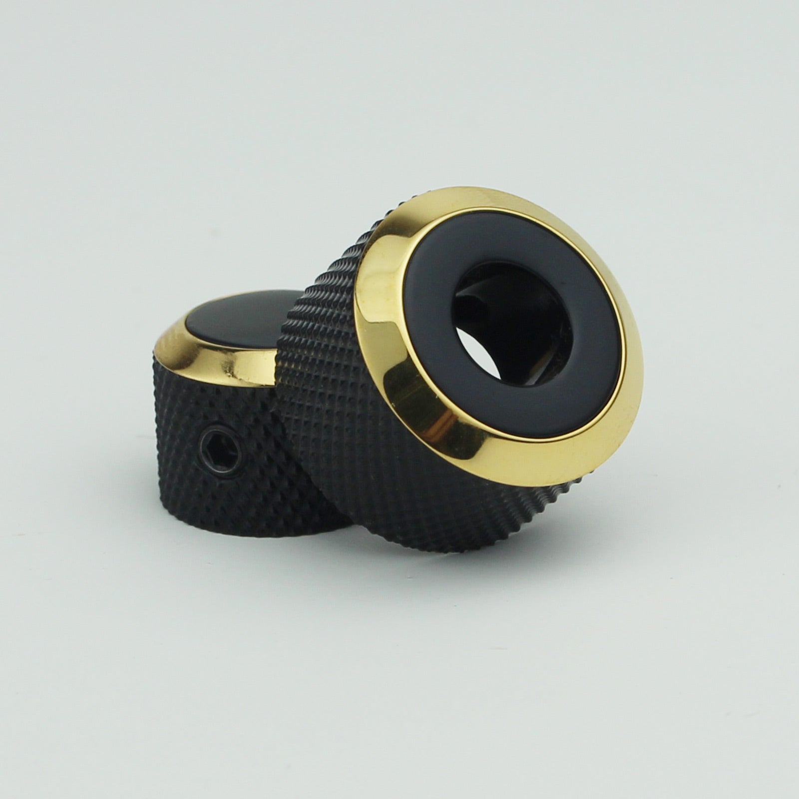 Dual Knurled Dome Control Knobs Dia. 6.4/8mm CNC Solid Brass for Guitar | Guyker