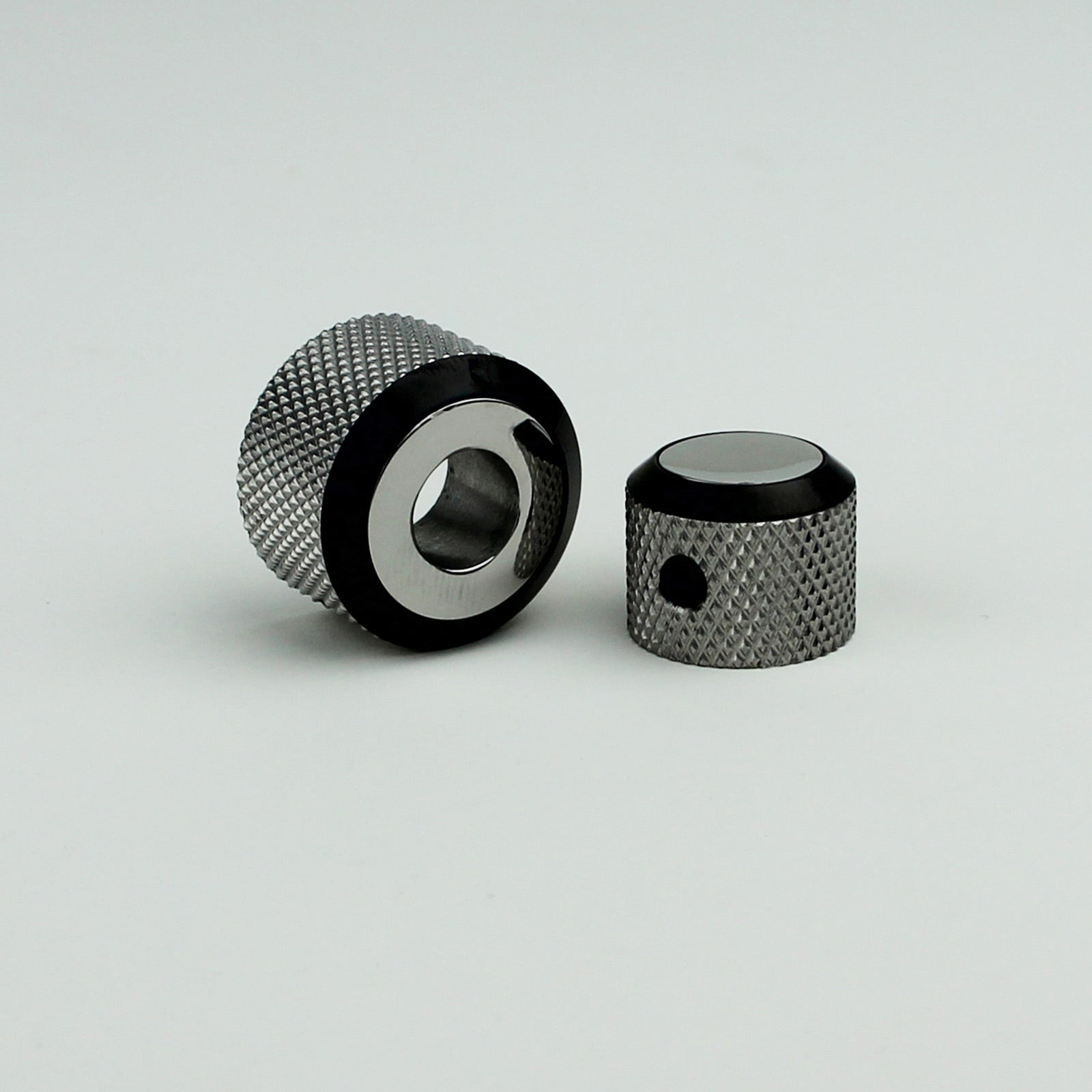 Dual Knurled Dome Control Knobs Dia. 6.4/8mm CNC Solid Brass for Guitar | Guyker