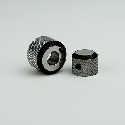Dual Knurled Dome Control Knobs Dia. 6.4/8mm CNC Solid Brass for Guitar | Guyker