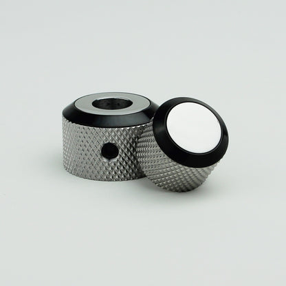 Dual Knurled Dome Control Knobs Dia. 6.4/8mm CNC Solid Brass for Guitar | Guyker