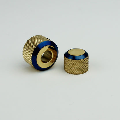 Dual Knurled Dome Control Knobs Dia. 6.4/8mm CNC Solid Brass for Guitar | Guyker