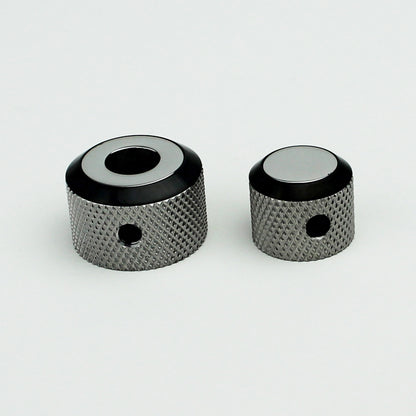 Dual Knurled Dome Control Knobs Dia. 6.4/8mm CNC Solid Brass for Guitar | Guyker