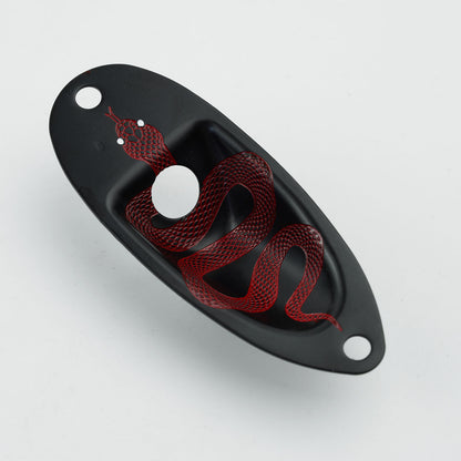 Engraved Snake Design Guitar Output Jack Plate with Electroplated Finish | Guyker