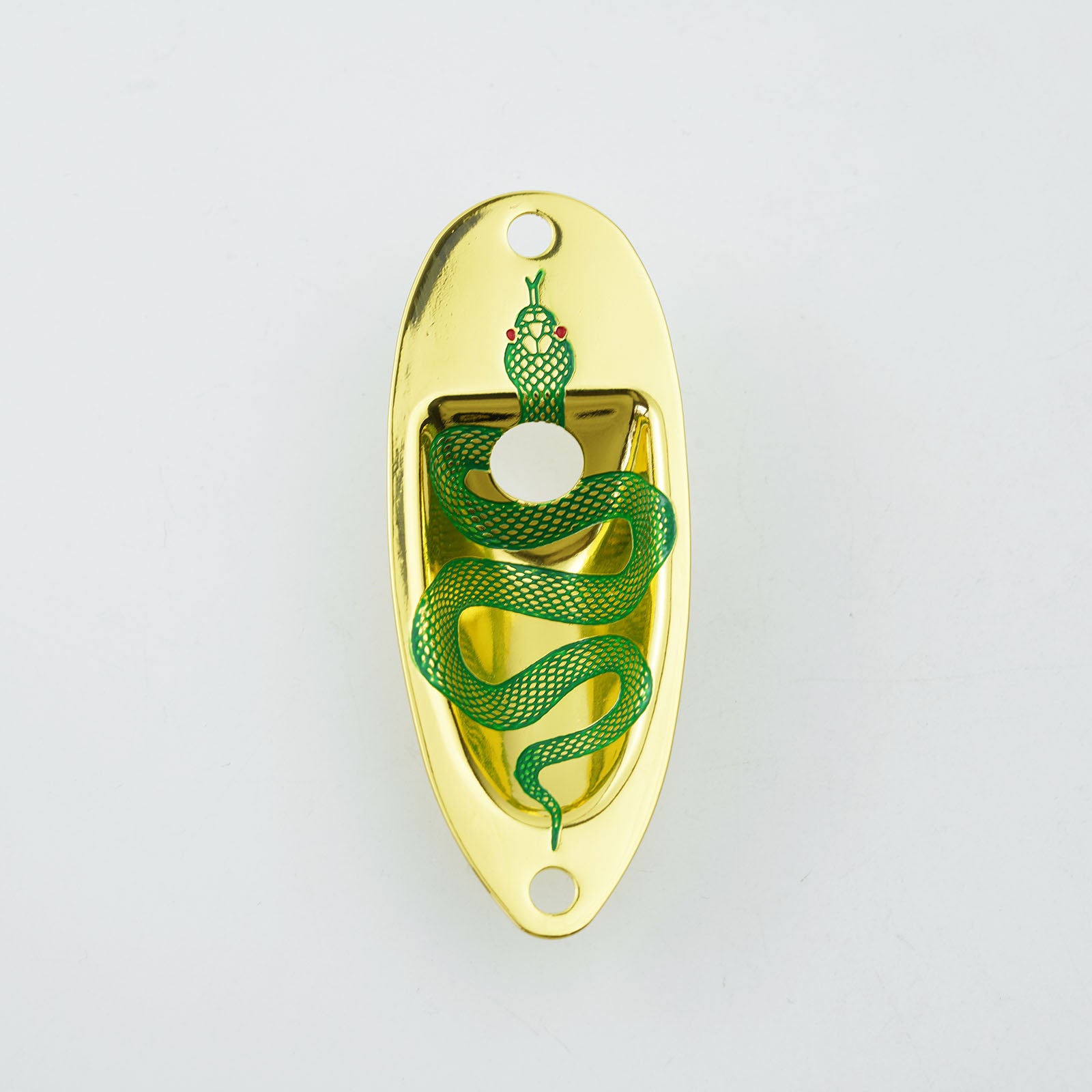 Engraved Snake Design Guitar Output Jack Plate with Electroplated Finish | Guyker