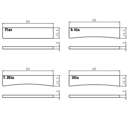 Fret Press Inserts 304 Stainless Steel Fingerboard Radius Inserts Guyker
