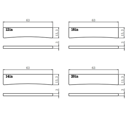 Fret Press Inserts 304 Stainless Steel Fingerboard Radius Inserts Guyker