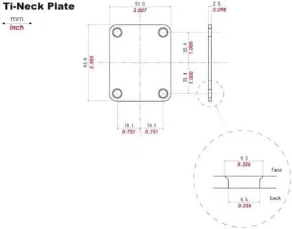 Guyker Titanium Alloy Electric Guitar Bass Neck Plate, Neck Joint Plate, NeckPlate Replacement Part