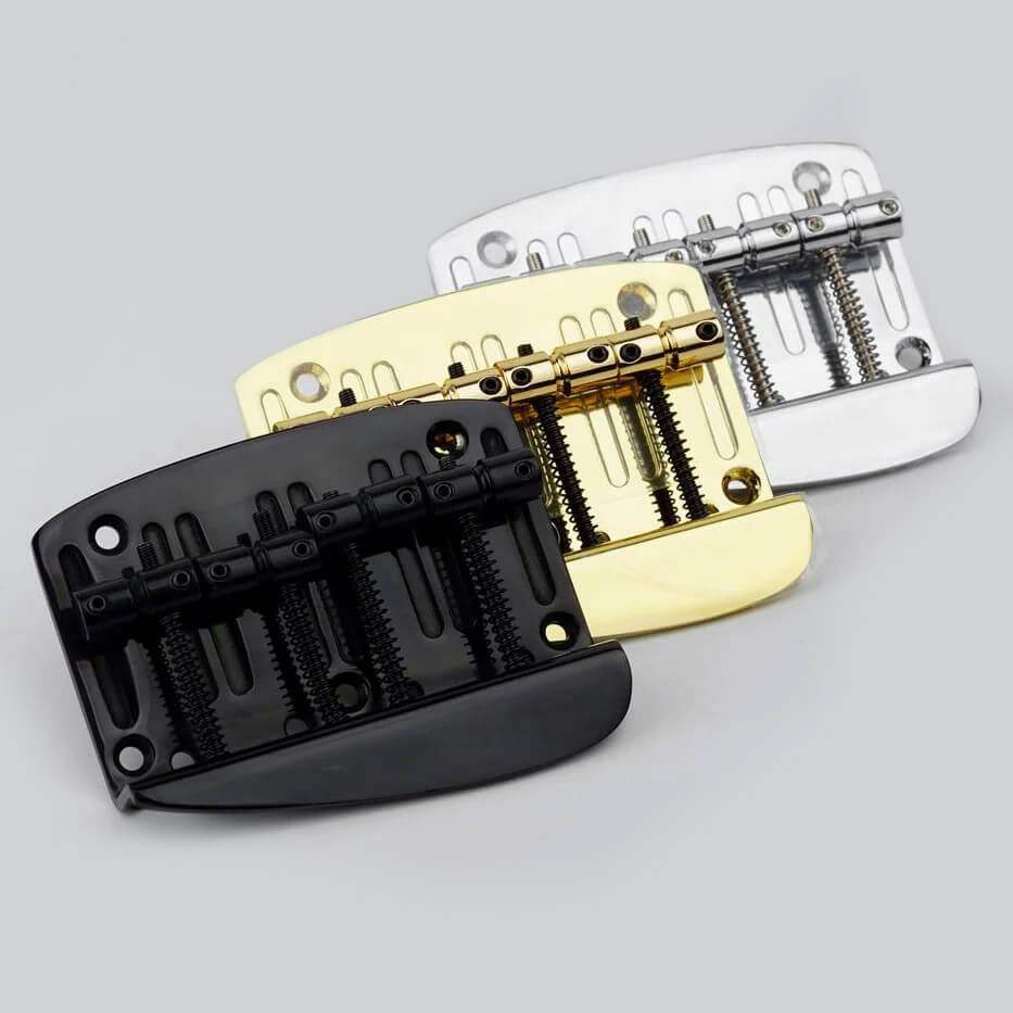 Black 4 String Hard Tail Fixed Bass Brass Bridge – Guyker