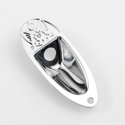 Guyker GJ008 + GJ007 Metal Jack Plate Oval Boat Style for Electric Guitar & Bass